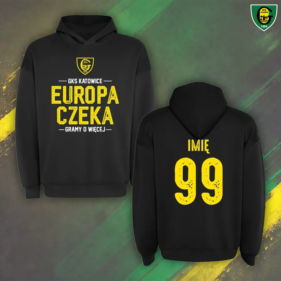 Černá klubová mikina se jménem a číslem na zádech